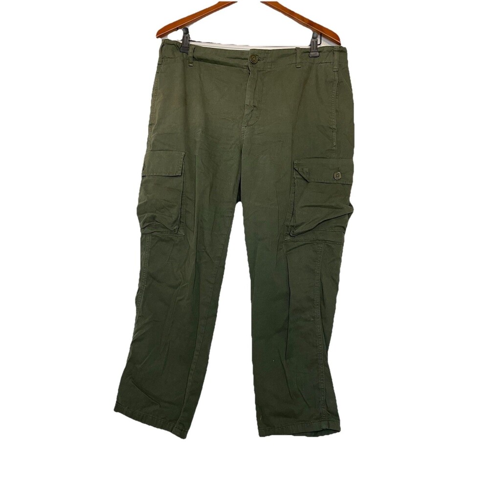 Frame Women's 30 Olive Green Cargo Cropped Pants Pockets Cotton